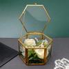 Glass Hexagonal Ring Box Gold Jewelry Storage Box Jewelry Accessory Box Jewelry Storage