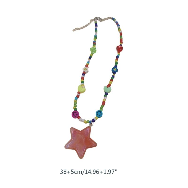 Модные necklaces со звездой и изящными бусинами, чокер со звездой, разноцветное ожерелье из бусин, подарок для подруг