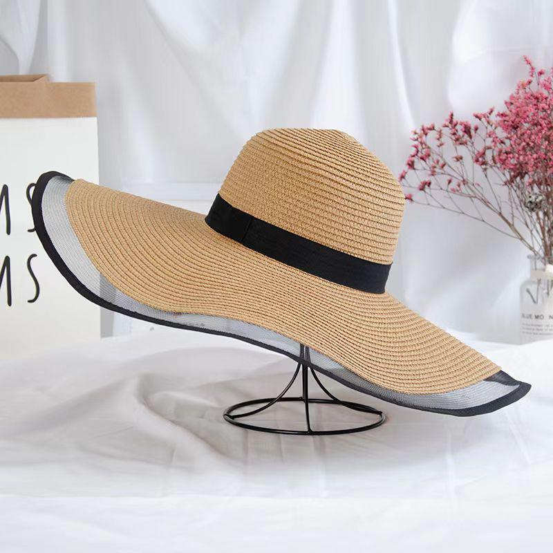 Складная женская соломенная пляжная шляпа от солнца, летние дорожные кепки с широкими полями