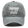 choose to shine" Print Adjustable Baseball Hat, White Text Trucker Hat Inelastic Cozy Breathable Slouchy Snapback Baseball Cap