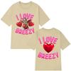Unisexs Women Fashion Hip Hop T Shirts Rapper Chris Brown I Love Breezy Bowl XX Tour Tshirt Oversized Cotton Casual Tshirts Tops