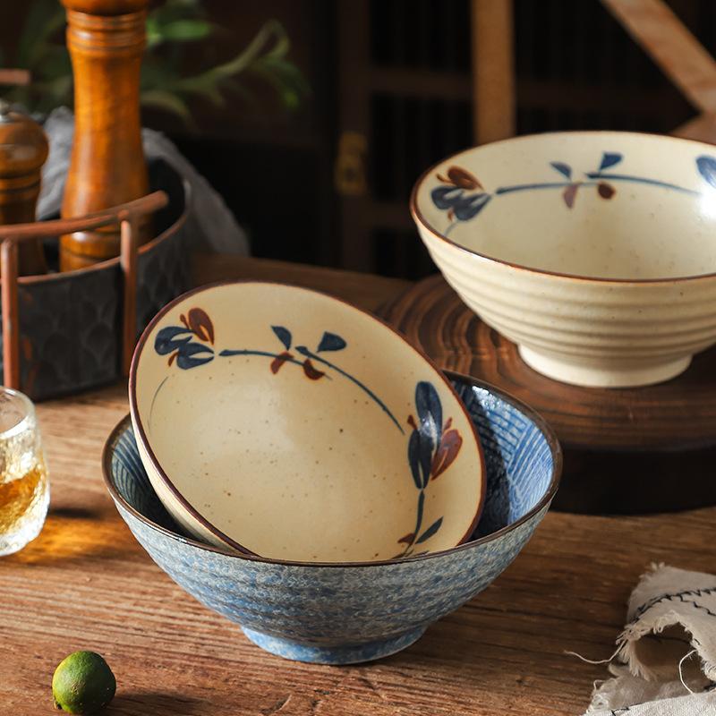 Японская миска для лапши Бытовая Кухонная Ресторан Салат из свежих фруктов Рис Лапша Ламиан Суп Рамен Миска Декоративная посуда