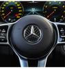 WAK3   Carbon Fiber Car Steering Wheel Cover Stickers Auto Decorative Decals for Mercedes Benz GLA GLC Interior Mouldings FXPT-BENZ