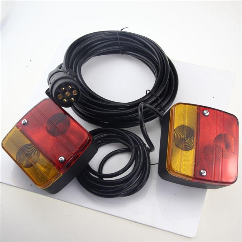 Reliable-1 Set 12V 7 Pin 10M Universal Rear Towing For Trailer LED Brake Stop Tail Light Reflector Lamp For Trailer