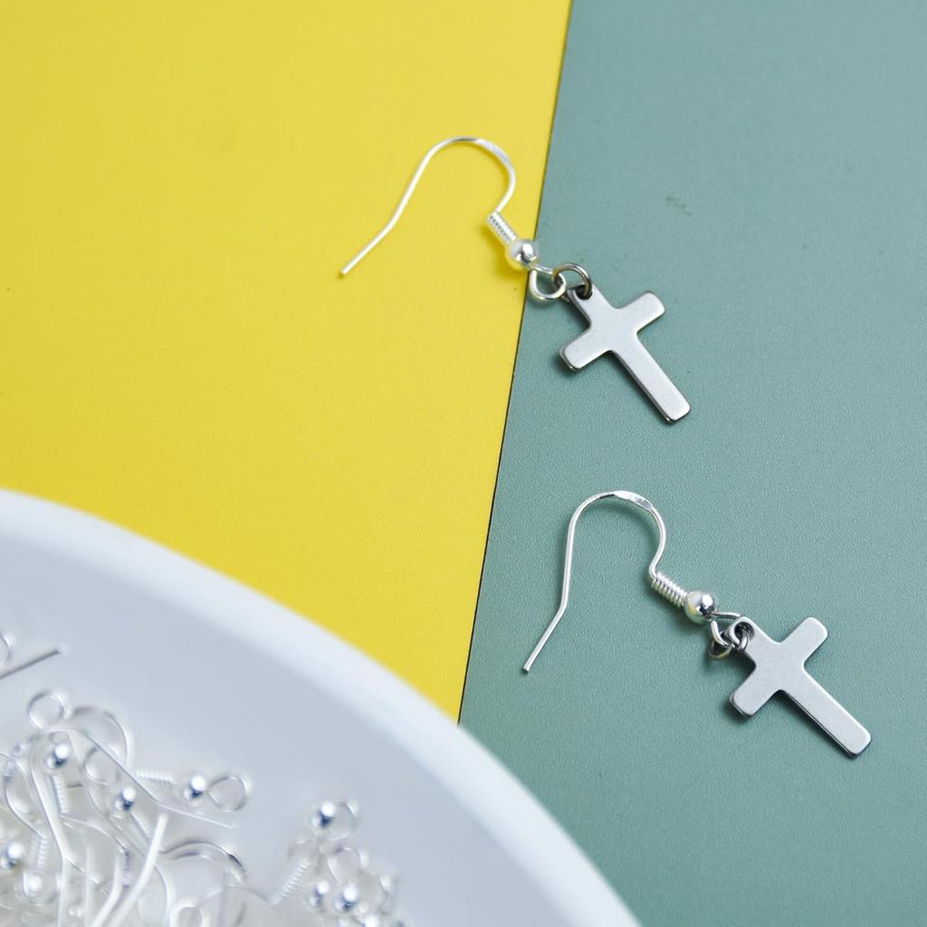 300 PCS 925 Sterling Silver Earring Hooks With Clear Rubber Earring Safety Backs Fish Hook Ear Jewelry Findings Earring Parts DIY Making