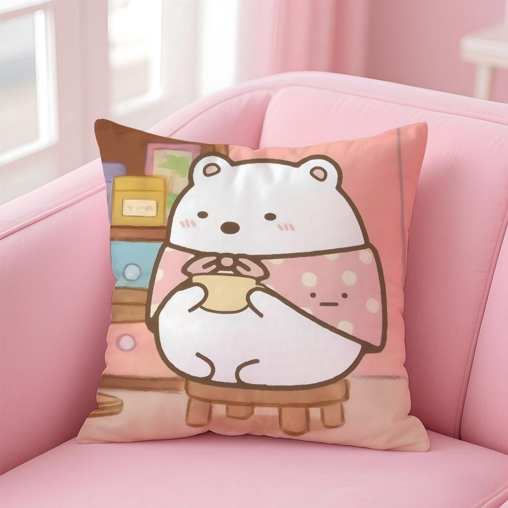 SShirokuma Cushion Cover Pillow Case Soft Friendly Fabric Concealed Zipper