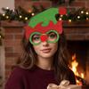 Seasonal Decorative Eyewear for Festivals Christmas Glasses, Glitter Party Glasses Frames, Novelty Elf Snowman Santa Claus Theme Supplies Reindeer