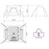 Camping Tent with Roof Green 6 Person Polyester and Steel