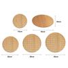 Fine Bamboo Woven Bamboo Tea Mat Heat Insulation Vintage Style Tea Ceremony Bamboo Mat Woven Bamboo Oval Shaped