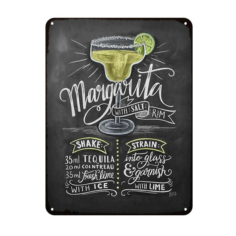 Summer Time BEER Retro Metal Tin Signs Mojito Cocktail Plaque Vintage Poster Bar Pub Art Stickers Wall Decor 20x30cm