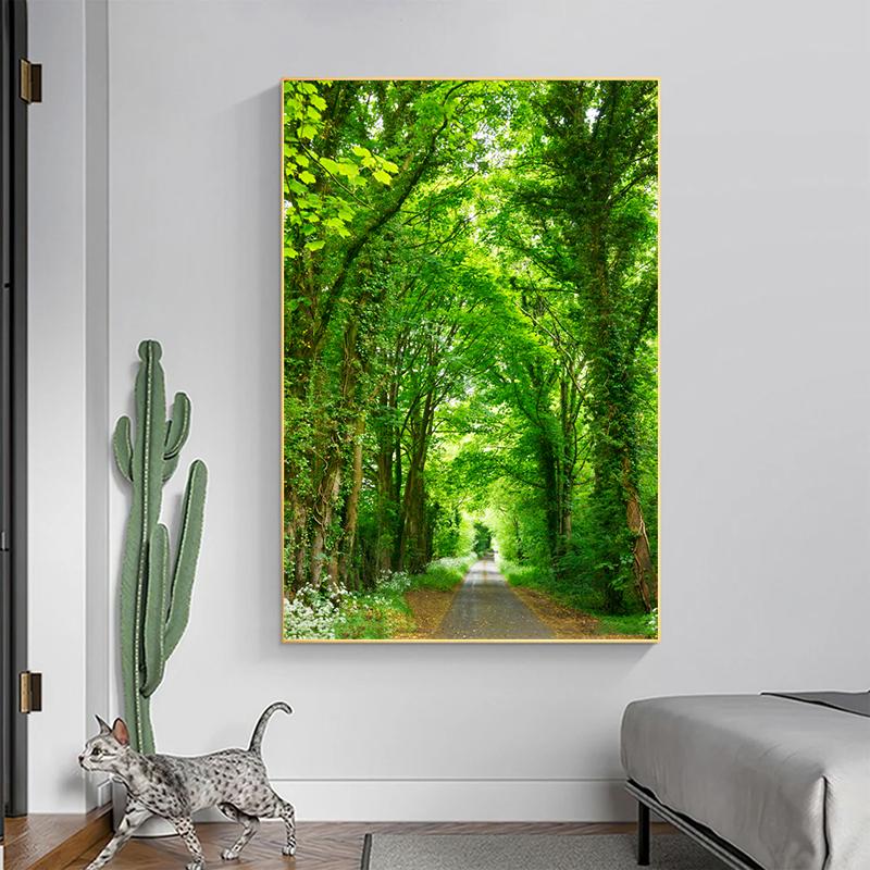 Forest Tree Posters and Prints Canvas Painting Nature Landscape Modern Wall Art Pictures for Living Room Home Decor No Frame