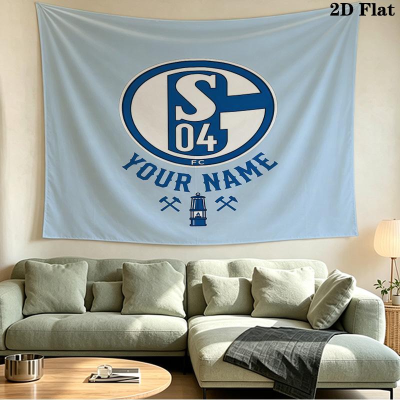Custom Name Schalke Printed Tapestry – Wall Hanging for Bedrooms, Dorms, and Home Decor