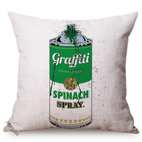 Vintage Canned Pop Art Poster Pattern Decoration Sofa Throw Pillow Case Europe Farm Letter Poster Cotton Linen Car Cushion Cover