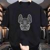 Unisexs Clothing Carved Dog Print Tshirts Summer Casual Fashion Funny High Street Tops Vintage Crew Neck Short Sleeve Cotton Tees
