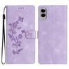 For Samsung Galaxy S25 Edge Case Leather Imprinted Flower Phone Cover Wallet with Wrist Strap