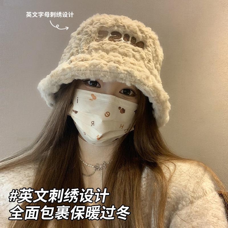 Новая шляпа женская осенне-зимняя плюшевая теплая плюшевая шляпа-ведро большой окружности головы показать шляпа-тазик