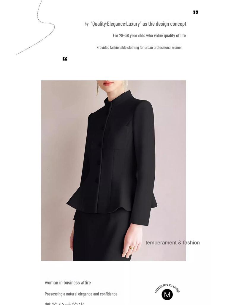 AD Winter Women's High-End Pink Wool Blend Blazer & Pants Set - Elegant Professional Outfit