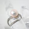 [Использованный] Pt900 Akoya Pearl (жемчужный) бриллиантовое кольцо/Нет. 11/г465-81