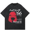 2026 Выстиранная черная футболка Streetwear QUARTER 24 Графика для девушки A37T035