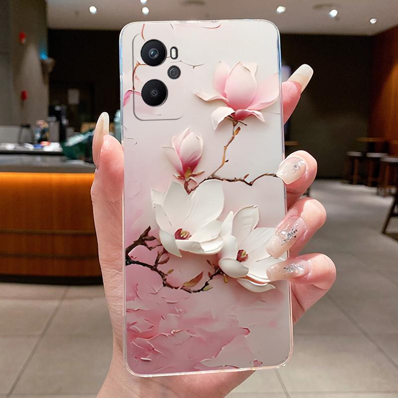 Casing For OPPO A96 CPH2333 Phone Case Soft Case New Design Aesthetic Luxury Fashion Butterfly Flowers Clear Silicone TPU Cover