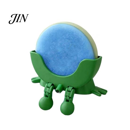 Draining Rack for Kitchen 3D Printed Smiling Face Sponge Holder, Cartoon Character Dish Drying Hollow Diversion Holder with Drainage Design,