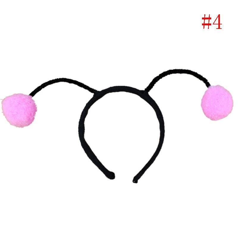 Детская повязка на голову в виде эльфа, божьей коровки, пчелы, пушистого помпона, обруч для волос, костюм для косплея, заколки для волос для девочек, корейские аксессуары, головные уборы