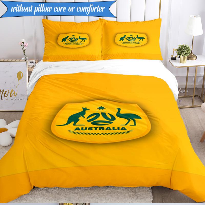 3PCS Australia Coat Of Arms Emblem Bedding Set 2D Printing (Includes 1 Duvet Cover + 2 Pillowcases Coreless), Bedroom decor,Fan gift