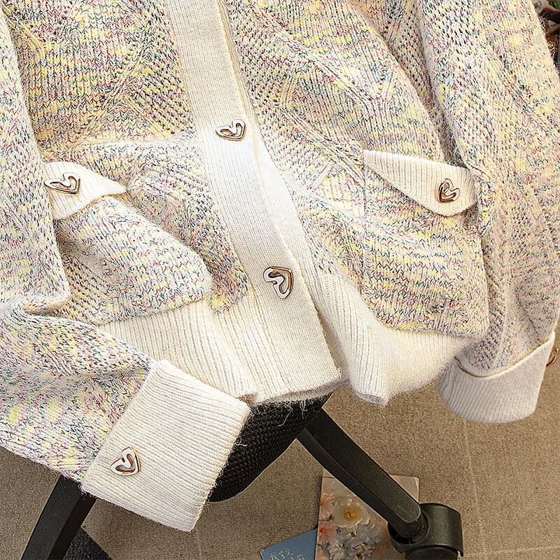 Вязаный кардиган Sibaishe с V-образным вырезом