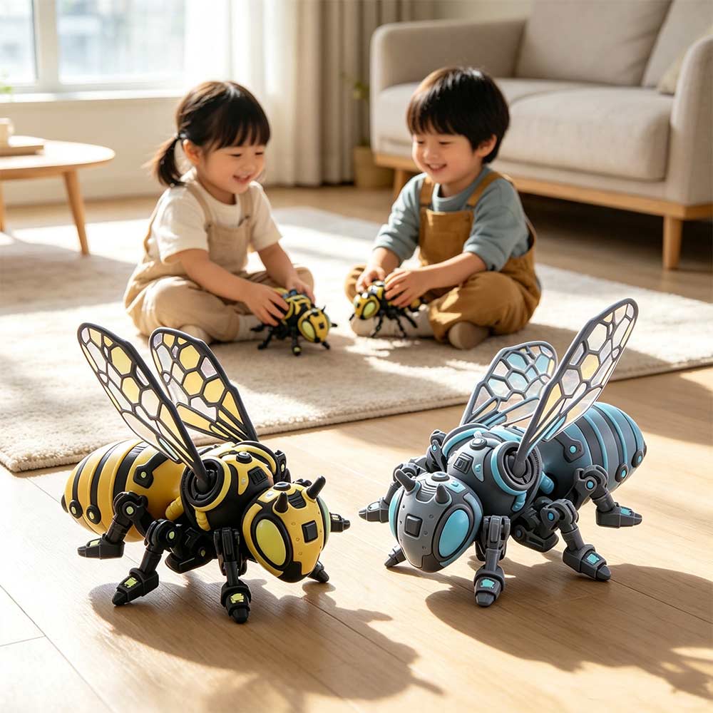 Detachable Wings Cyberpunk Articulated Bee Toy Movable Joint Articulated Bee Toy Desktop Decor