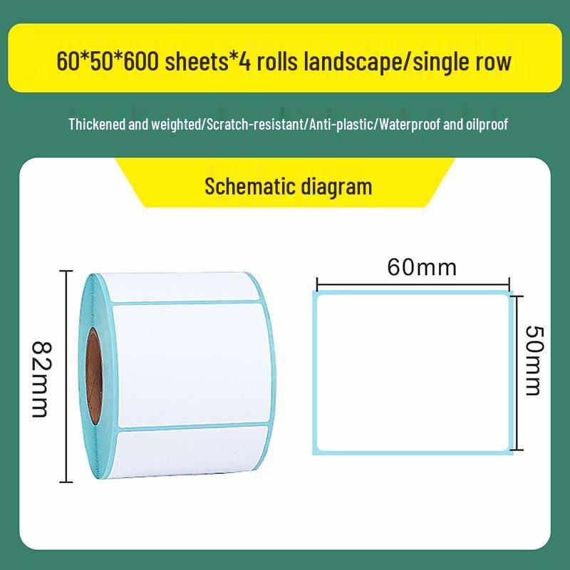 Triple-Proof Thermal Self-Adhesive Label Paper for Supermarkets, Barcodes, Shipping, and Milk Tea Stickers