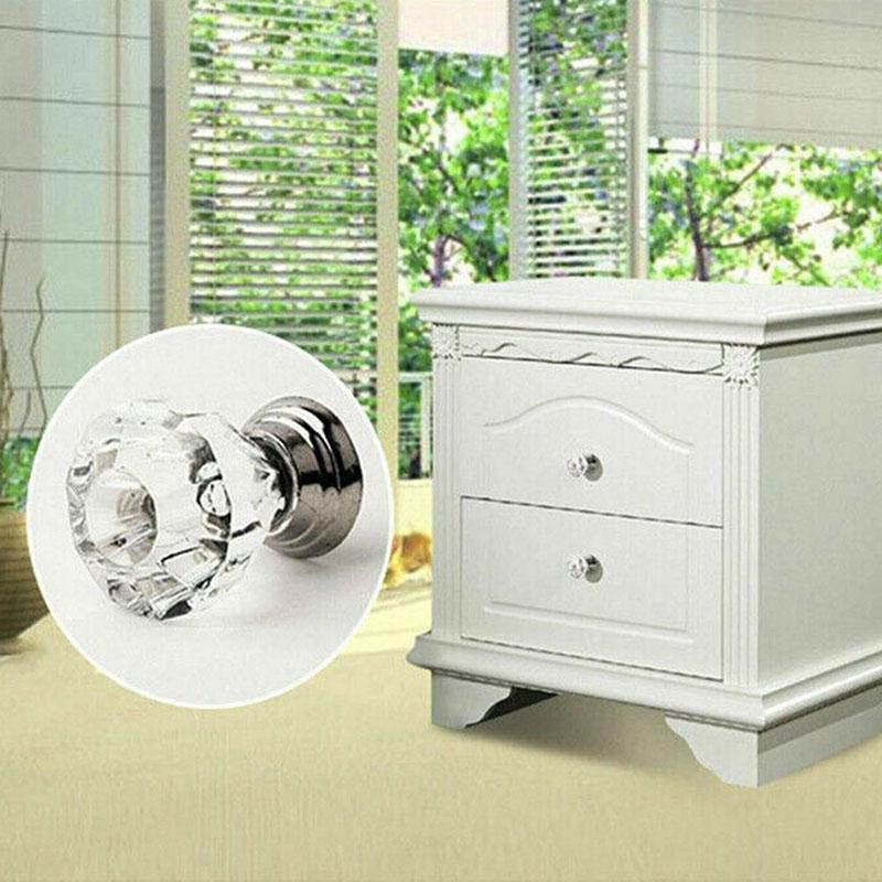 12 шт., хрустальная стеклянная дверная ручка, алмазная ручка для ящика, шкафа, мебельная ручка, набор с крепежными винтами