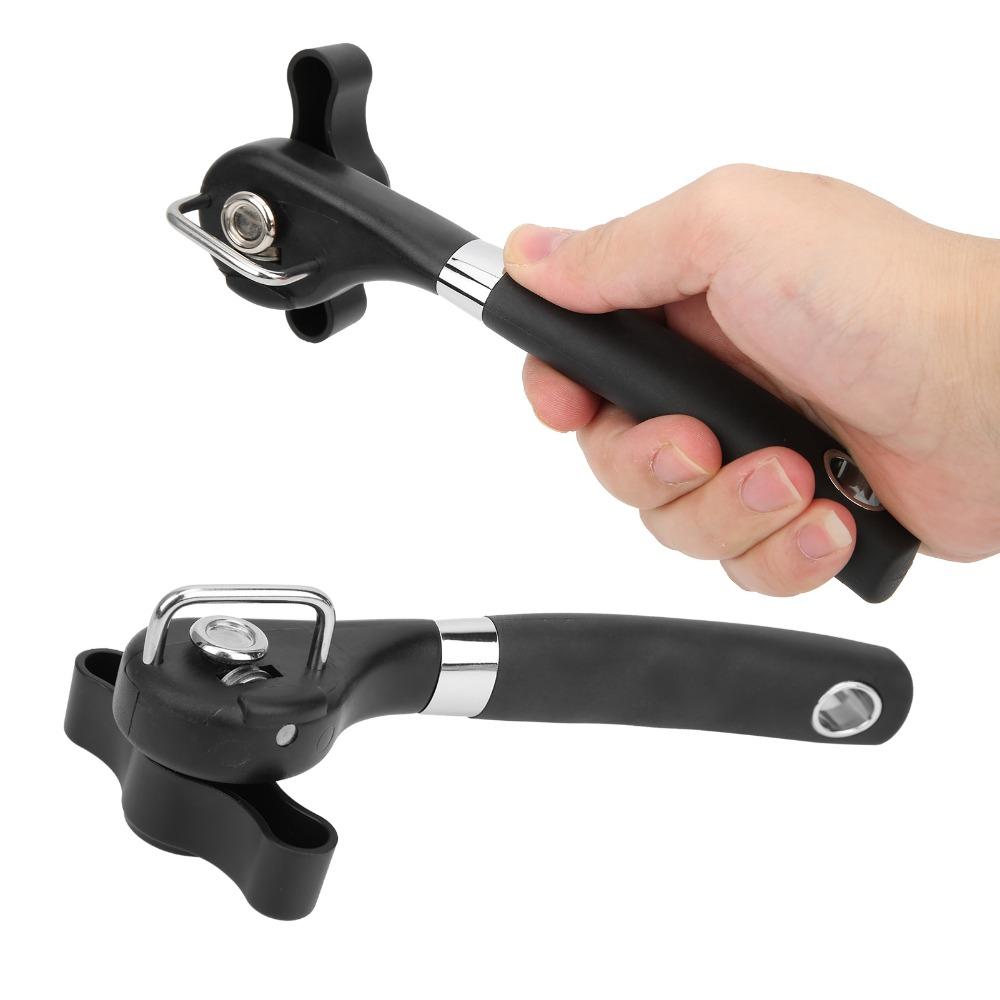 2pcs Food Grade Material Manual Handheld Can Opener Easy Turn Knob Side Cut Can Opener For Adults