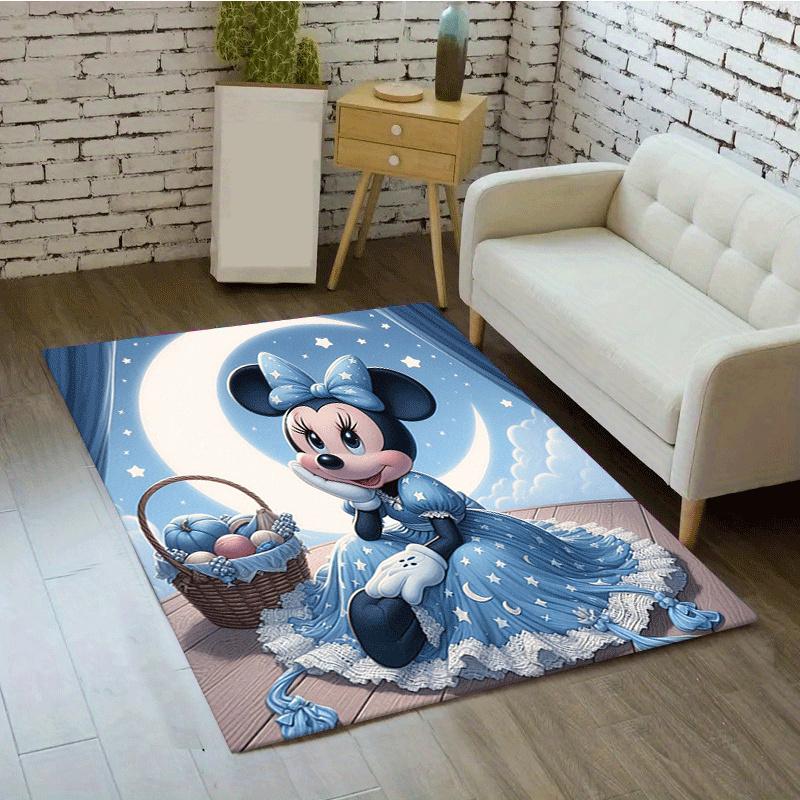 1pc Minnie Pattern Area Rug Soft Flannel Floor Mat for Living Room,Office,Bedroom and Carpet,Sofa Coffee Table Floor Mat