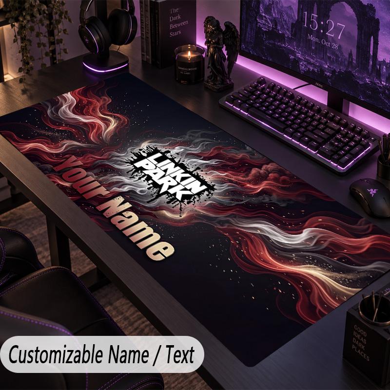 Large Mouse PadLinkin Park Custom Name Text Personalized Desk Mat Non Slip Gaming Pad