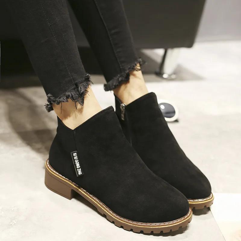 Новые ботинки осень зима женские ботинки классические ботинки на молнии зимние ботинки женские мотоциклетные ботинки Botas Mujer 365