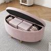 Upholstered Bench, with Velvet Storage Box, Footstool with Metal Legs, Suitable for Hallway, Living Room, Bedroom, 90 x 40 x 42 cm, Pink