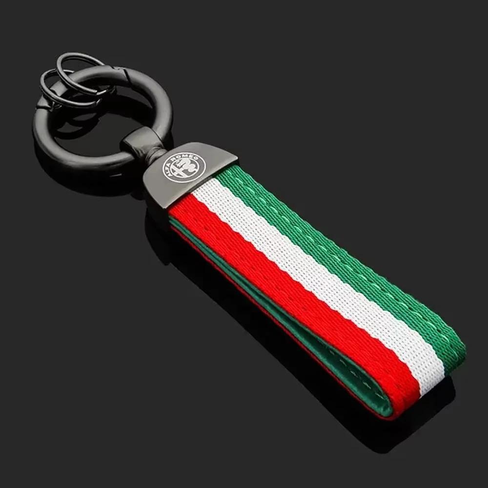 1 шт. Роскошные кожаные брелоки для ключей с логотипом Alfa Romeo 159 Giulietta Giulia GT 156 Mito Stelvio Кольца для брелоков Аксессуары VD7 12s