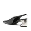 Fashion New Strange Style Heel Black Silver Simple Sandals Summer Solid Color Fashion Square Head 5cm Low Heel Women's Shoes Size 34-43