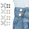 1 Set Metal Jeans Waist Buckle Adjustable Nail-free Snaps Fastener Button Detachable Waist Tightener Household DIY Sewing Tool
