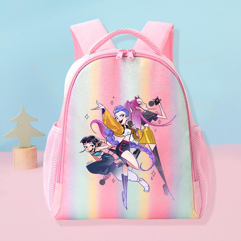 KPop Demon Hunters School Rainbow Backpack Rumi Mira Zoey Girl Student Backpack Anime Movie Women Travel Rucksack Birthday Present