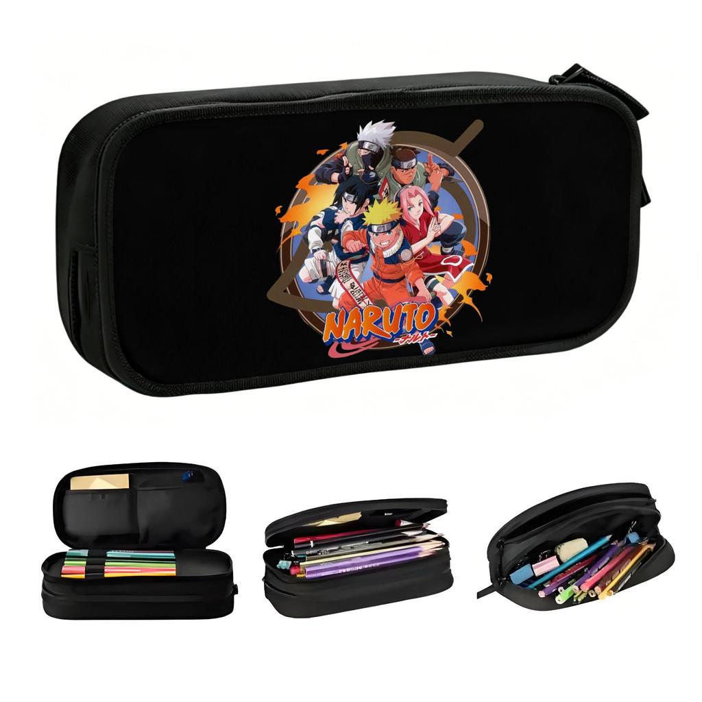 N-Naruto Uzumaki Anime Pencil Cases for Boys Girls Large Capacity Pen Box Bag School Accessories