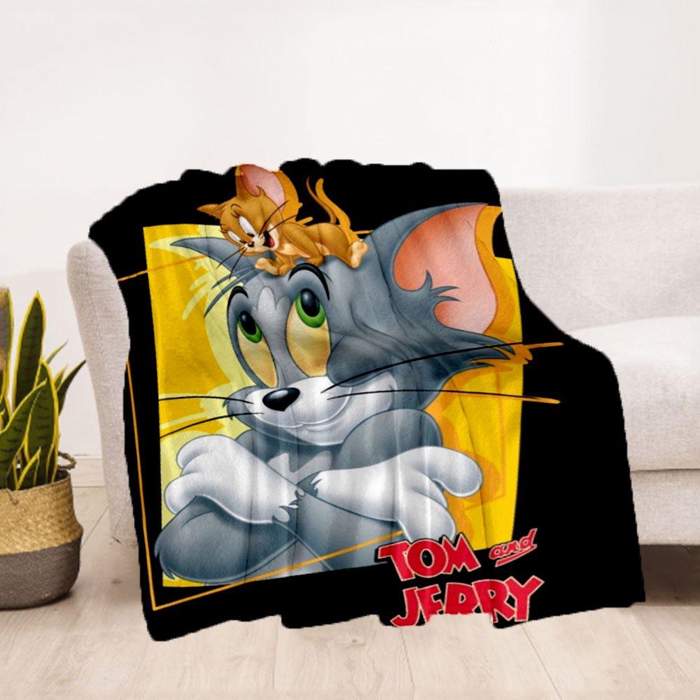 Tom and Jerry Blanket Flannel Throw Blanket for Sofa, Bed, Travel, Camping, Office