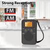 Карманный портативный AM/FM-радиоприемник с хорошим приемом, 2-диапазонное цифровое радио, дисплейный динамик, разъем для наушников, будильник