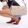 Coach Nolita 19 Фирменный принт Застежка-молния Покрытие из холста Ручная сумка Через плечо Наплечная сумка Маленькие женские сумки Песочный Серый-Коричневый Мультиколор CY236-SVXCU