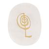 4Pcs Natural   Stones with Engraved Reiki Symbols Flat Oval Meditation   Stones with Storage Pouch