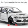Scale 1:32 Mitsubishi Lancer Evolution IX Sports Car Toy Model Doors Opened Pull Back Shock Absorption Vehicles Hobby Ornaments