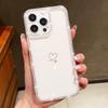 Для iPhone 16 Pro Max 16E 15 Pro 14 13 12 11 Чехол-накладка Бриллиантовая рамка Узор 'Сердце' Противоударный Мягкий Силиконовый Прозрачный Защита от падений Чехол для телефона