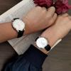 SOUE Pair Watch Classics Pair Watch Pair Couple 38mm Size Leather Belt Leather Band Black Silver [SOUE] Womens Mens