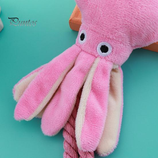 Плюшевая вокальная игрушка для собак в форме осьминога, жевательная игрушка для домашних животных, игрушка для чистки зубов, интерактивная игрушка для собак, борьба со скукой, собака-компаньон для маленьких и больших собак