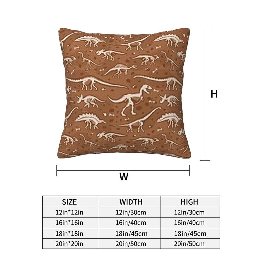 Dinosaur Fossils Halloween 2 Pcs Square Pillowcase Pillow Cover Cushion Zip Decorative Comfort Throw Pillow For Home Sofa